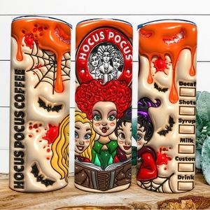 Unique stainless steel Hocus Pocus 3D Halloween tumbler 20oz